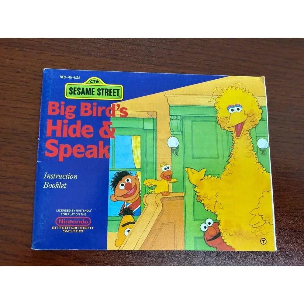 Nintendo NES Instruction Manual Big Bird's Hide & Speak